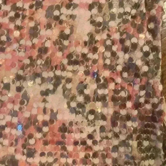 Rose Gold Italian Gold Sequin Tank Racer Back Size L - Picture 3 of 11